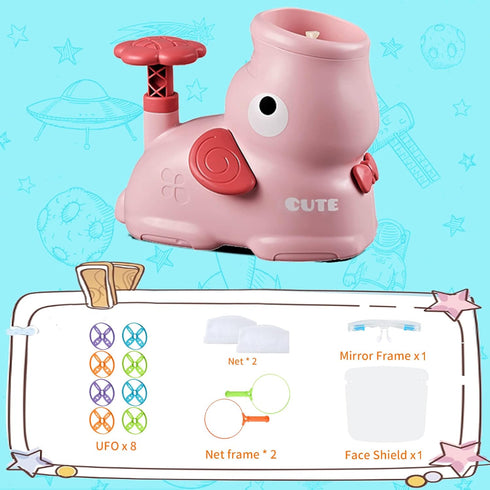 Outdoor Toys for Kids Ages 4-8, Flying Disc Launcher Toy for Kids with 8 Flying Discs 2 Net Pockets Kids Outside Toys for 4 5 6 7 8 Years Old Kids...