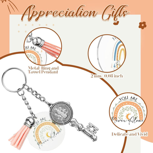 Unittype 30/50/100 Rainbow Keychain Inspirational Keychain Employee Appreciation Gifts for Coworkers Thank You Key Chains(50 Pcs)...