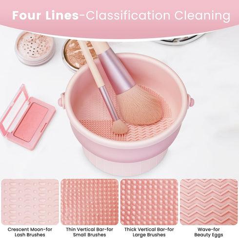 Makeup Brush Cleaner, 3 in 1 Clean, Dry, Storage Makeup Brush Cleaners Mat, Environmentally Friendly Silicone Makeup Brush Cleaning Bowl, Makeup B...