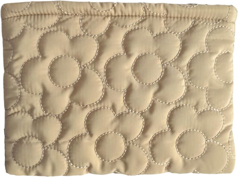 Quilted Flower Design Make Up Bag Organizer Storage Pouch for Women Girls Cosmetics Toiletry Bag Make Up Pouch for Handbag Purse Tote Organization...