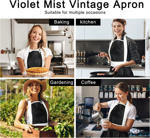 Violet Mist Retro Aprons for Women Cute 50s Vintage Black Lady apron Cake Cooking Sexy Lacy White French Maid Funny Apron Halloween Christmas Apro...