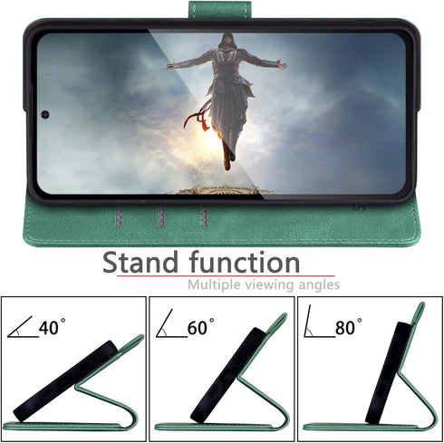 SUANPOT for Samsung Galaxy S22 with RFID Blocking Leather Wallet case Credit Card Holder,Flip Folio Book Phone case Shockproof Cover Women Men for...