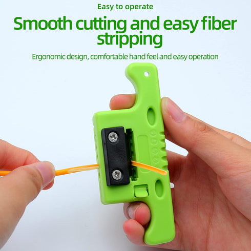 Fiber Optical Cable Stripping Tool Loose Tube Buffer Mid-Span Access Tool 1.9mm~3.3mm Fiber Optic Stripper green 1pcs...