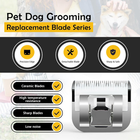 Black Detachable Steel Pet Dog Clipper Blades, Size-5FC, Compatible with Andis Cut Length 1/4"(6.3mm)?22th Ceramic Moving Blade...