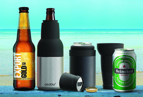 Asobu Frosty Beer Holder,2 Go Vacuum Insulated Double Walled Stainless Steel Beer Can and Bottle Cooler with Beer Opener, Bpa Free, Fits Standard ...