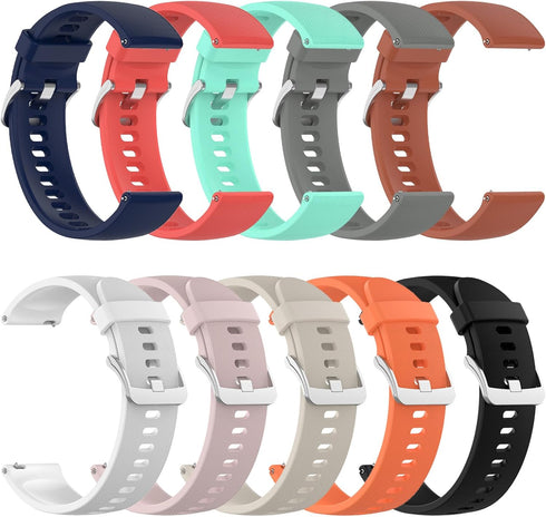 Bands for Xiaomi Mi Smartwatch/Xiaomi Mi Watch Color Sport for Women Men, 10 Pack Soft Silicone Strap Replacement Wristbands Compatible with Xiaom...