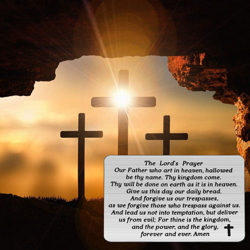 The Lord's Prayer Engraved Wallet Card Bible Verse Wallet Insert Christian Jewelry Religious Gift (The Lord's Prayer Wallet Card)...