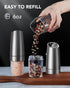 Electric Salt and Pepper Grinder Set, Upgraded 4 Batteries, Automatic Pepper Grinder with LED Light, Adjustable Coarseness One Hand Operation, Sta...