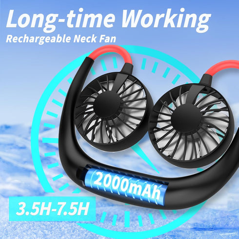 Neck Fan Portable Rechargeable: Personal Cooling Wearable Fan Around your Neck that Blow Cold Air for Men Women - Usb Should Fan Battery Operated ...