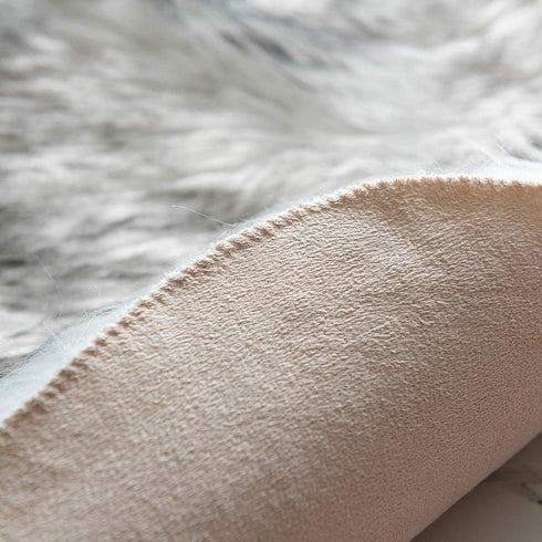 Carvapet 2x4ft White Faux Sheepskin Rug with Black Tips Soft Shaggy Plush Area Mat for Bedroom Living Room Beside Floor Decor...