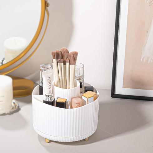 Anyoifax 360° Rotating Makeup Brush Holder Organizer, Make up Brushes Cup for Vanity, 5 Slot Spinning Makeup Organizers for Cosmetics, Lipstick, P...