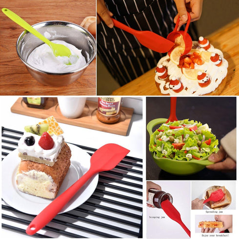 8.5 inch Silicone Spatulas One Piece Design-Heat Resistant Small Rubber Spatula for Mixing Cooking Baking, 3 pack...