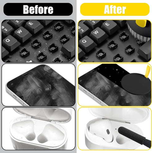 Computer Keyboard Cleaner Kit, Laptop Screen Cleaning Spray for iPhone AirPods Cell Phone MacBook iPad Pro, 20-in-1 Electronic Clean Brush Tool fo...