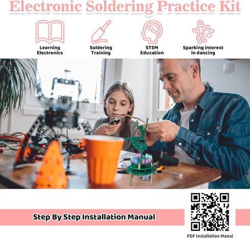 MIOYOOW Rotating Ballerina Soldering Practice Kit, RGB LED Ballet Girl Music Box DIY Soldering Project Kit with 3 Music, Learning Electronics Kit ...