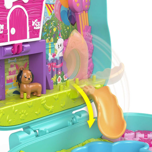 Polly Pocket Compact Playset, Doggy Birthday Bash with 2 Micro Dolls & Accessories, Travel Toy with Surprise Reveals...