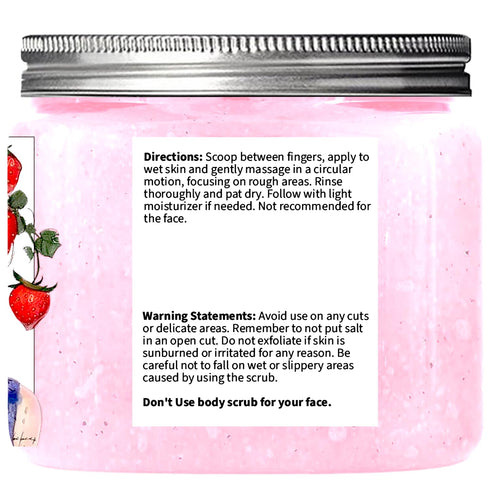 Strawberry Ice Cream Sugar Scrub 10 oz - Pack of 1, Natural Strawberry Formula - Deliciously Fragrant, Refreshing, and Skin-Polishing Care - The B...