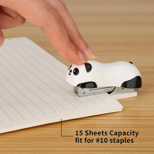 Cute Panda Mini Desktop Stapler, Home Stapler with 1000 Staples...