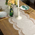 ARTABLE Lace Table Runner Rectangle Gray Cotton Linen Fabric Dresser Scarf with Exquisite Macrame Embroidery Table Runners for Kitchen Home Weddin...