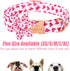 Valentine's Day Dog Collar with Flower Tie, White Red Love Male Dog Collar with Safety Metal Buckle Adjustable Puppy Collars for Small Medium Larg...