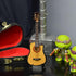 Miniature Guitar with Stand and Case, Mini 6 Strings Acoustic Cutaway Guitar Musical Instruments Miniature Guitar Model Home Decoration (Wood)...