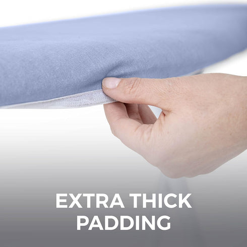HOME GENIE Ironing Board Cover, Silicone Coating, Full Size Scorch Resistant Padding, Elastic Edge Heavy Duty Iron Pad Covers Standard Boards, Hoo...