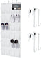 HOME GENIE 24 Pocket Strong Space Saving Over Door Shoe Organizer, Holds Up to 40 Pounds, Stay In Place Hooks Large Breathable Mesh Pocket Hanging...