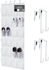 HOME GENIE 24 Pocket Strong Space Saving Over Door Shoe Organizer, Holds Up to 40 Pounds, Stay In Place Hooks Large Breathable Mesh Pocket Hanging...