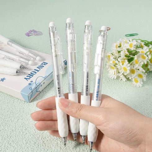 BAYTORY 8Pcs Fine Point Erasable Gel Pens, 0.5mm Retractable Black and Blue Ink Pen, Smooth Writhing Comfortable to Use for Taking Marking Planner...