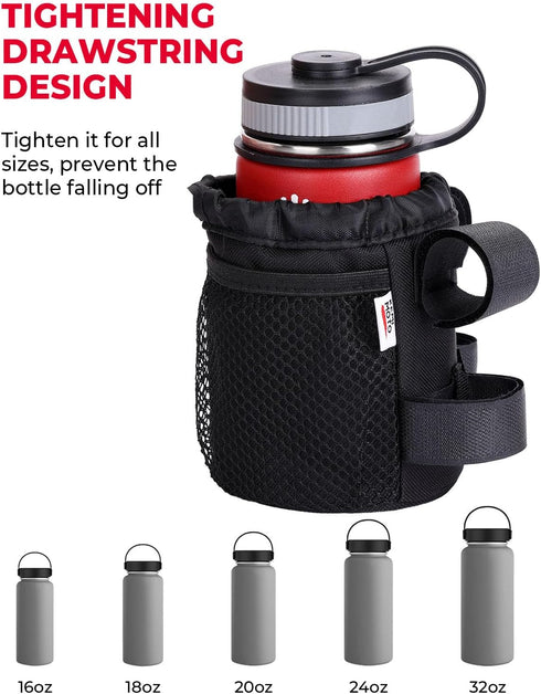 KEMIMOTO Bike Cup Holder, Bike Water Bottle Holder Bicycle Handlebar Drink Holder with Mesh Pockets Phone Bag, Universal Compatible with Road Bike...
