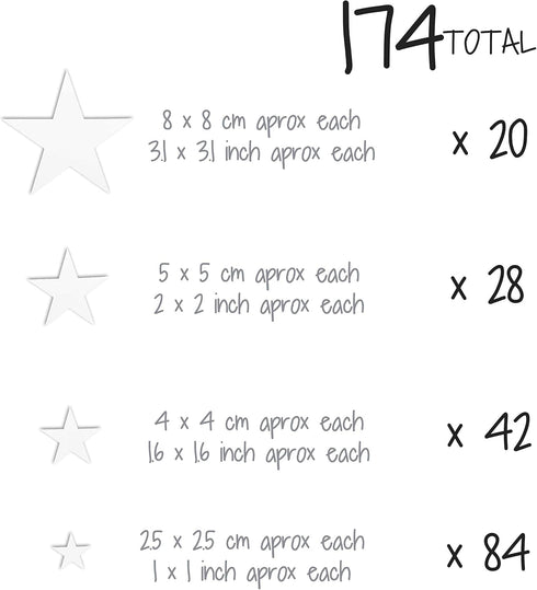 Stars Wall Decals Peel and Stick for Kids, Baby Bedroom Nursery and Living Room, Tribal TeePees Vinyl Wall Stickers Decor (White)...
