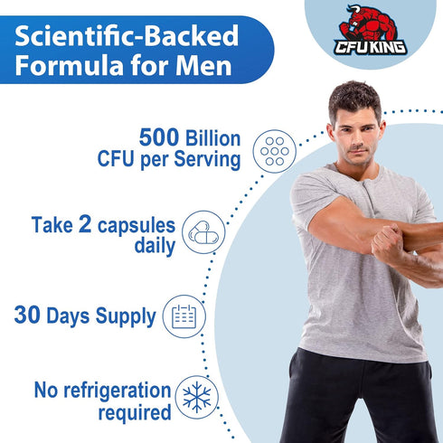 Probiotics for Men, 500 Billion CFU + 12 Strains Men's Probiotic with Turmeric Cranberry & Goji, Men's Ultimate Care, Probiotics for Digestive Hea...
