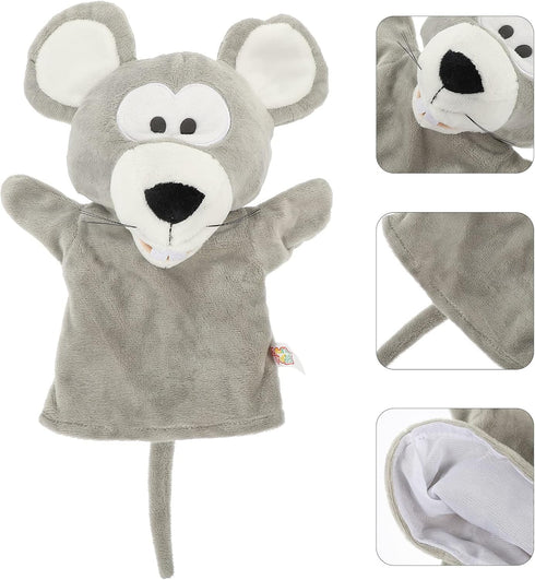 LUOZZY Interesting Hand Puppet Interactive Plush Animal Puppet for Kids Rat Puppet Toy for Storytelling Reading Prop (Gray)...