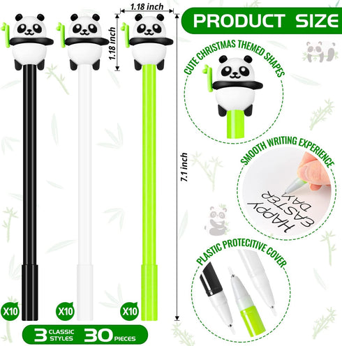 Panda Pen for Kids, 30Pcs Animal Cartoon Panda Gel Ink Pens, 0.5 mm Black Ink Pen for School Office Home Student Teacher Girls Boys Gift...