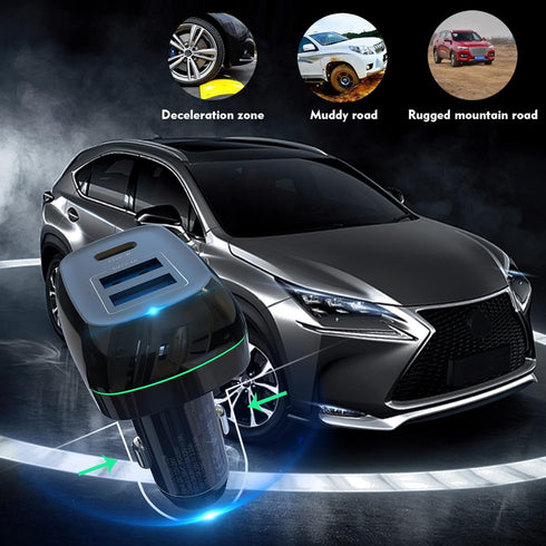 USB C PD Car Charger 60W -3 Port Type C PD 45W?USB-A 12W, Fast Charge Compatible for iPhone, MacBook, iPad Pro, Dell XPS13, Chromebook Pixels, Sam...