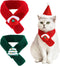 2 Pieces Christmas Pet Scarf Knitted Pet Collar Winter Cat Neck Warmer Solid Pet Scarf Puppy Cat Costume Accessories Mini Knitted Scarf for Small ...
