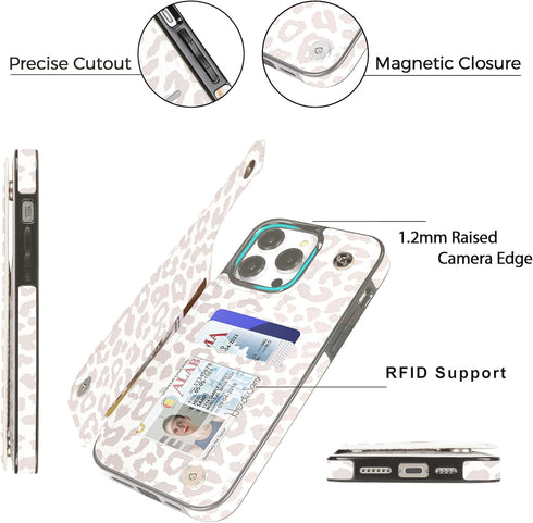 uCOLOR Flip Leather Wallet Case Card Holder for iPhone 12 Pro/12 Women and Girls with Card Holder Kickstand Marble Design Compatible with iPhone 1...