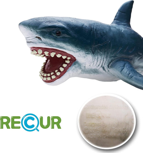 Gemini&Genius Sea Animal Great White Shark Action Figure Megalodon Shark Model Toy Soft Rubber Realistic Ocean Shark Educational and Role Play Toy...
