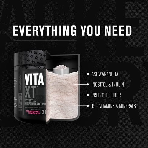 Jacked Factory Vita XT Performance Vitamin Powder - Daily Multivitamin Powder for Men with KSM-66 Ashwagandha, Prebiotic Fiber, Vitamin A, C, D, K...
