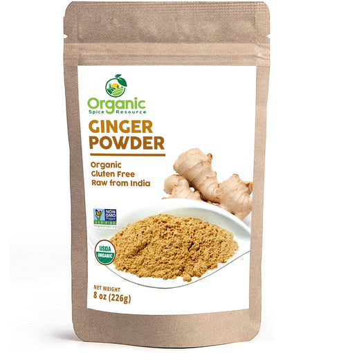 Organic Ginger Powder | 8 oz (226g) | USDA Organics and Non-GMO Verified Project Approved | Product of India | 100% Raw and Natural | Resealable K...