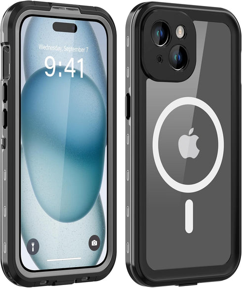 for iPhone 15 Plus Case Waterproof,Shockproof Dustproof IP68 Waterproof iPhone 15 Plus Case Built-in Screen Protector Charging Magnetic Ring for i...