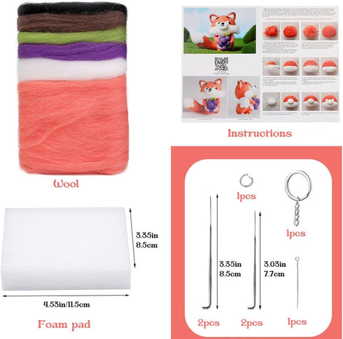 Dorisble Needle Felting Kit, Doll Making Wool Needle Felting Starter Kit with Instruction,Felting Foam Mat and DIY Needle Felting Supply for DIY C...