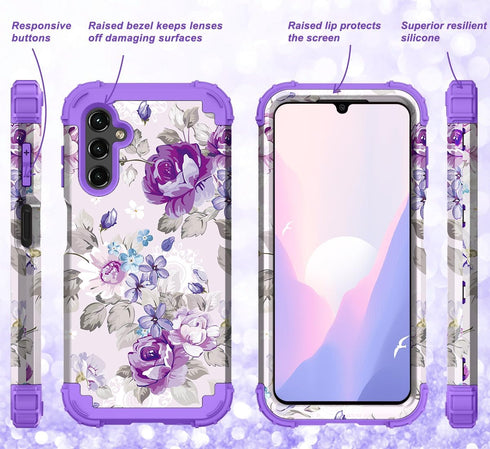Hocase for Galaxy A15 5G Case, Heavy Duty Shockproof Protection Soft Silicone Rubber Bumper+Hard Plastic Hybrid Protective Case for Samsung Galaxy...