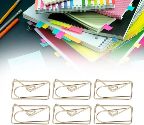 100pcs Golden Cute Small Paperclips, Crown Envelope Shape Paperclips Small Paper Clips for Office School Wedding Party Invitation Valentine Decora...