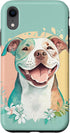 iPhone XR Pit Bull Mom Dog Lover Colorful Artistic Pitbull Owner Women Case...