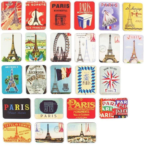 Refrigerator magnets set of 24 Paris Eiffel Tower souvenirs magnetic fridge magnet home decoration accessories arts paste crafts...