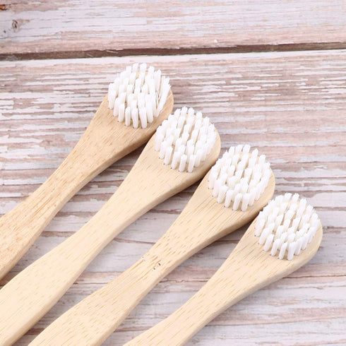 Small Toothbrush Dental 4pcs Bamboo Brush Oral Bad Breath Brush Deep Cleaning Tool for Men Women Adults Oral Stainless Steel...