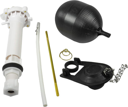 Danco 80816 Complete Toilet Repair Kit Fill Valve, Flapper, Rod, Float Replacement, White...