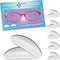 GMS Optical 1.3mm Ultra-Thin / 18mm Long Length - Anti-Slip Adhesive Contoured Silicone Eyeglass Nose Pads with Super Sticky Backing for Glasses, ...