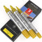 ARTEZA Acrylic Paint Markers, Pack of 3, A100 Lemon Yellow, 1 Thin and 2 Thick, Chisel + Bullet Nib, Paint Pens for Canvas, Rock, Glass, Wood...
