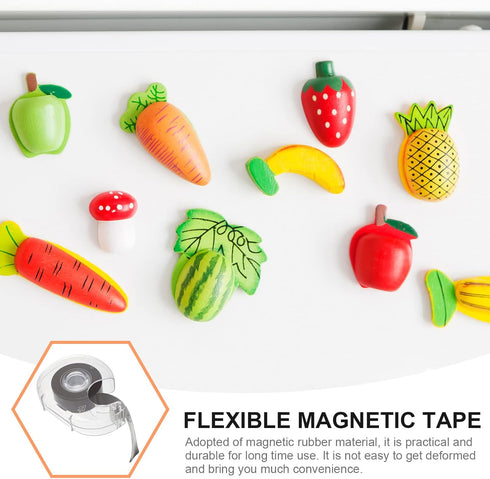 LUOZZY 2 PCS Magnetic Tape Dispenser Magnet Tape Roll Flexible Strong Magnetic Strip with Adhesive Backing and Tape Dispenser for DIY Craft Projec...